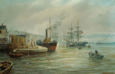 Een raderstoomboot en andere schepen door Bernard Benedict Hemy