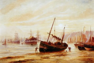 Zeegezicht - Monding van de Tyne door Bernard Benedict Hemy