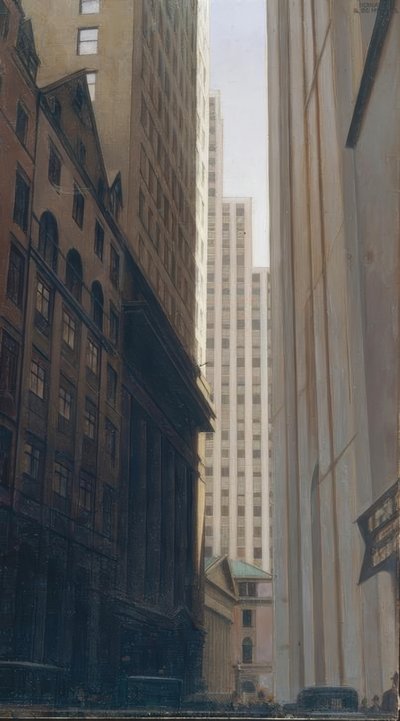 Uitzicht op Wall Street door Bernard Boutet de Monvel