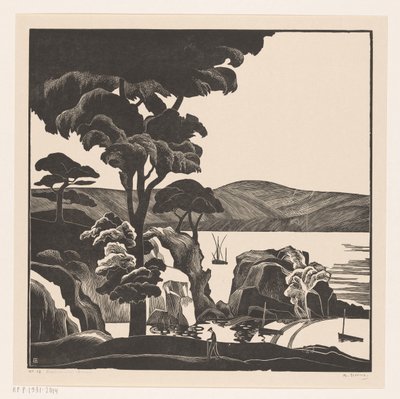 Bretonsche baai door Bernard Essers (signed by artist)
