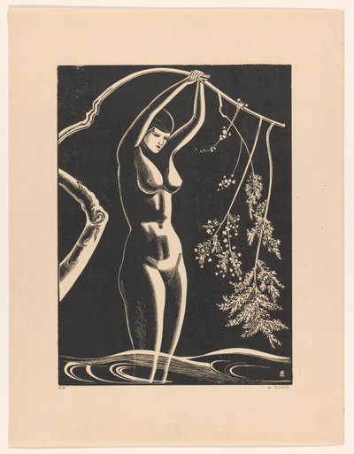 Naakte vrouw met tak door Bernard Essers (signed by artist)