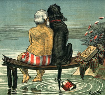 Me and Jack gepubliceerd in Puck Magazine 1884 door Bernard Gillam