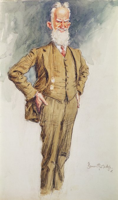 Portret van George Bernard Shaw, ca. 1925 door Bernard John Partridge