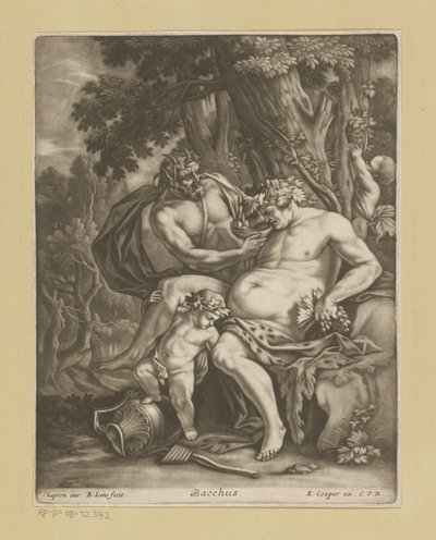 Bacchus omringd door saters door Bernard Lens (II)