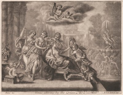 Venus die zich kleedt door de Gratiën door Bernard Lens