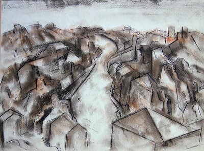 Een rustige straat door Bernard Meninsky