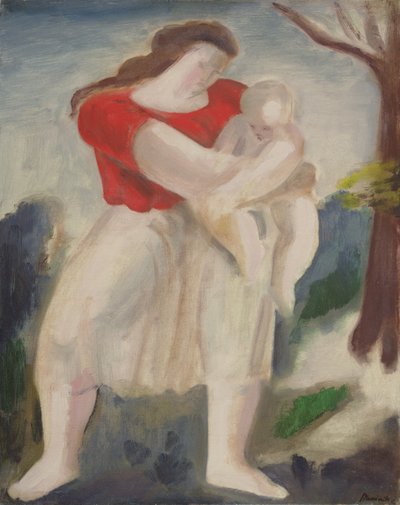 Moeder en Kind, ca.1940 door Bernard Meninsky