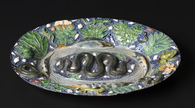 Rustieke schaal, late 1500s door Bernard Palissy