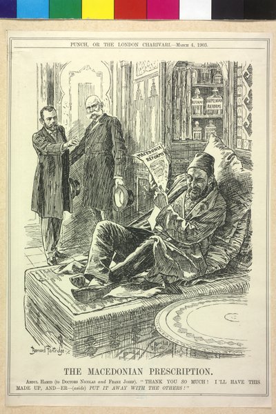 Keizer van Oostenrijk en Nikolaus II karikatuur van Franz Joseph I door Bernard Partridge