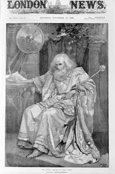 Mr Henry Irving als Koning Lear, 1892 door Bernard Partridge