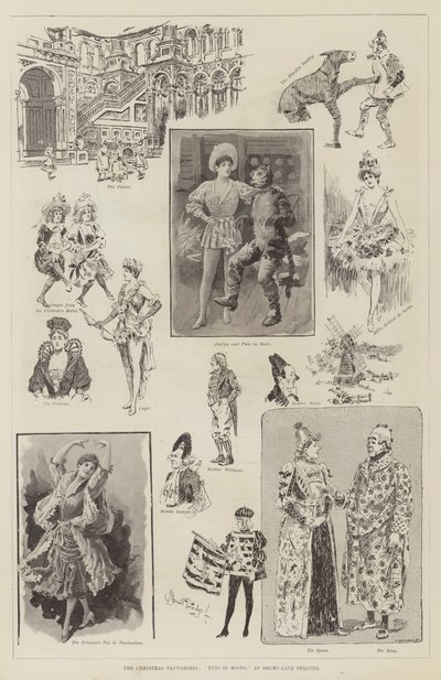 De kerstpantomimes, De gelaarsde kat, in het Drury-Lane Theatre door Bernard Partridge