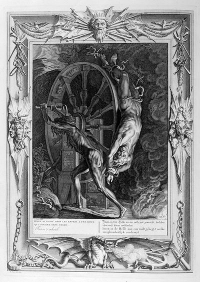 Ixion in Tartarus op het wiel, 1733 door Bernard Picart
