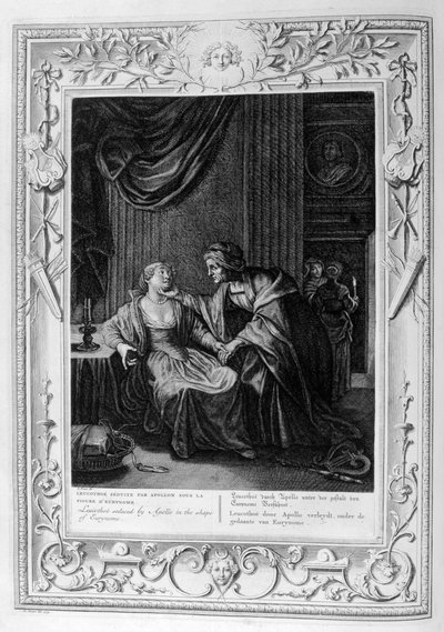 Leucothoe verleid door Apollo in de gedaante van Eurynome door Bernard Picart