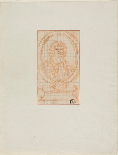 Medaillon Portret van een geestelijke door Bernard Picart