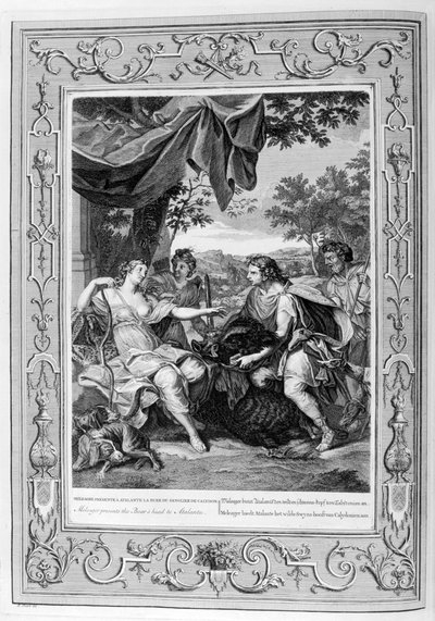 Meleager presenteert het zwijnshoofd aan Atalanta, 1733 door Bernard Picart