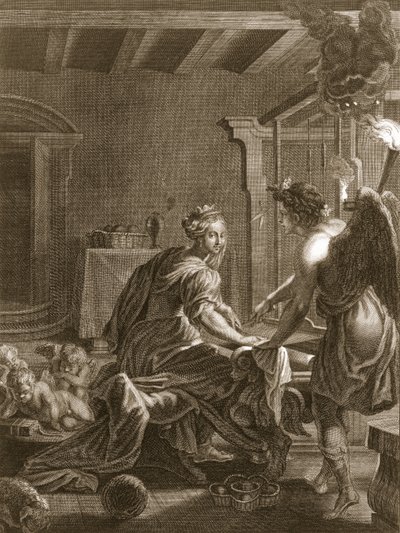 Penelope aan haar weefgetouw, 1731 door Bernard Picart
