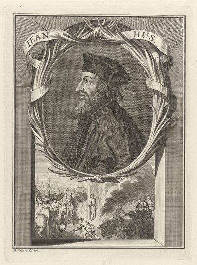 Portret van John Hus door Bernard Picart