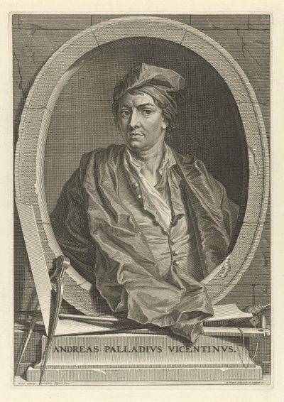 Portret van de architect Andrea Palladio 1508-1580 Na Paolo Veronese, 1716 door Bernard Picart