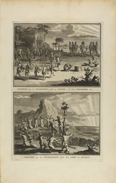 Floridianen brengen een offer aan de zon door Bernard Picart