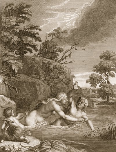 Salmacis en Hemaphroditus verenigd in één lichaam, 1731 door Bernard Picart