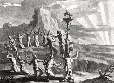 Zonaanbidding door inheemse indianen van Noord-Amerika door Bernard Picart