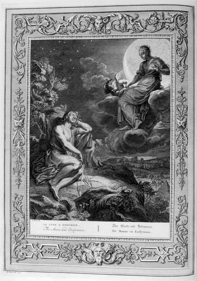 De Maan en Endymion, 1733 door Bernard Picart