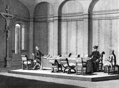 De Kamer van de Romeinse Inquisitie door Bernard Picart