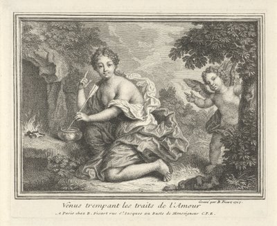 Venus met de pijlen van Amor Venus trempant les traits de l