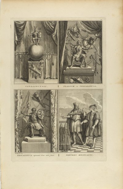 Vitzliputsli/Tlalock of Tescalipuca/Tescalinpuca/Mexicaanse priesters door Bernard Picart