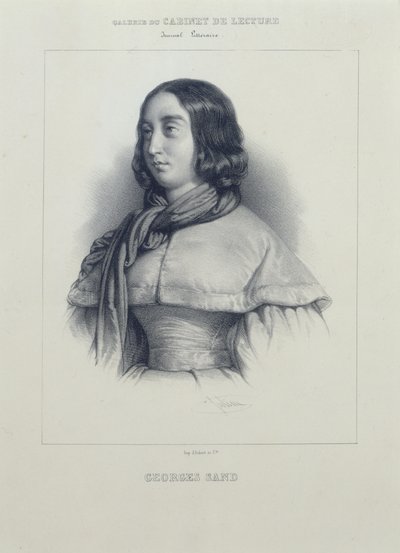 Portret van George Sand door Bernard Romain Julien