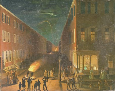 Verkiezingsnacht Vreugdevuur, 1864 door Bernard Uhle