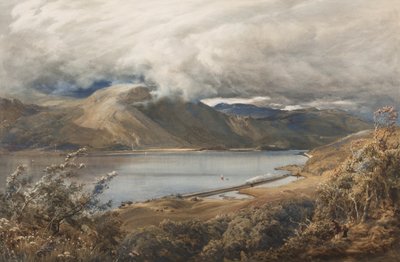 Noord-Wales, mogelijk een stuk van de Ffestiniog spoorweg door Bernard Walter Evans