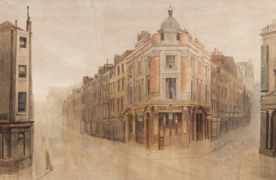 De Kroon, hoek van Great White Lion Street, nu Mercer Street, en Monmouth Street, Seven Dials, Londen door Bernard Walter Evans