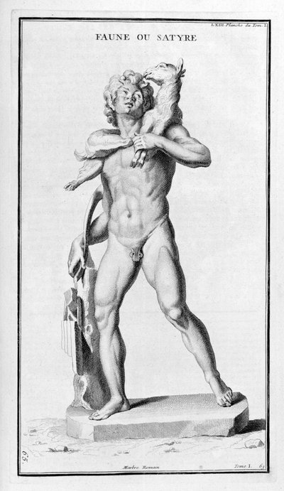 Faun of Satyr, naar een Romeins standbeeld, 1757 door Bernard de Montfaucon