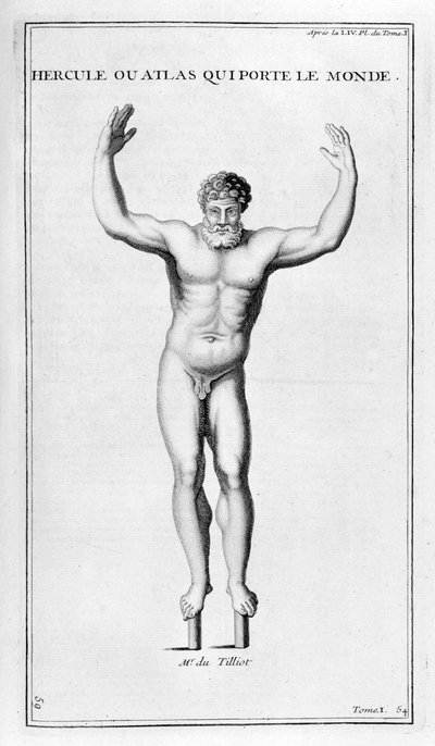 Hercules die de wereld draagt door Bernard de Montfaucon