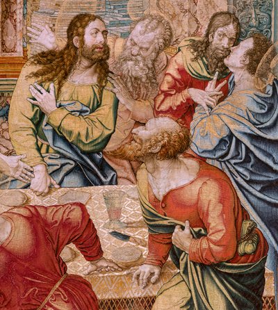 Vlaamse wandtapijt. Het Laatste Avondmaal. door Bernard van (after) Orley