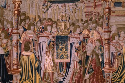 De legende van Onze-Lieve-Vrouw van de Zavel. De aankomst van het beeld van de Madonna (De Aankomst van het beeld van onze-Lieve-Vrouw). door Bernard van Orley