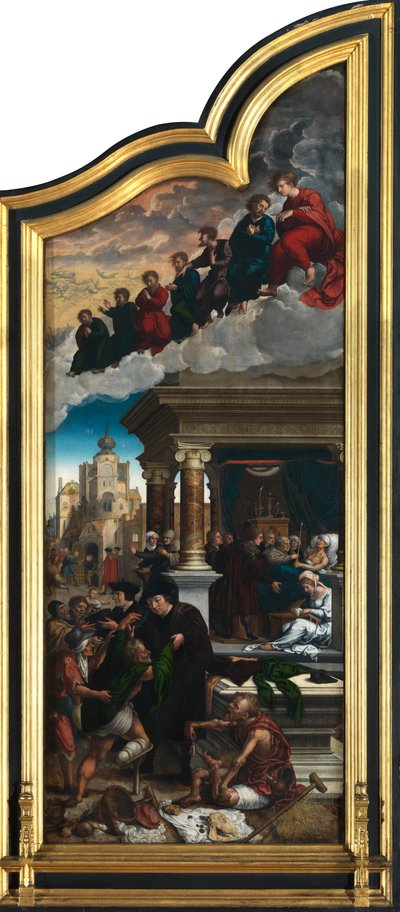 Het Laatste Oordeel en de Zeven Werken van Barmhartigheid door Bernard van Orley