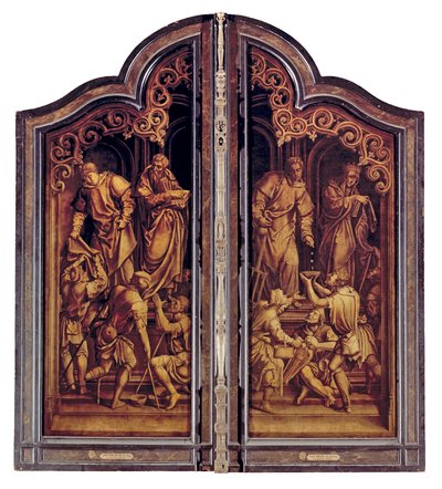 Het Laatste Oordeel en de Zeven Werken van Barmhartigheid, gesloten door Bernard van Orley