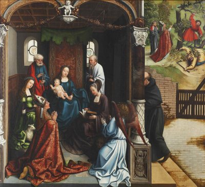 Maagd en Kind aanbeden door Sint Maarten, 1514 door Bernard van Orley