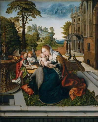 Maagd en kind met engelen, c.1518 door Bernard van Orley