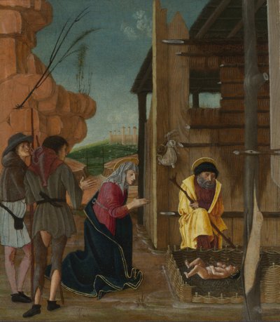 De aanbidding van de herders, ca. 1485 door Bernardino Butinone