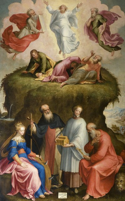 Transfiguratie en Heiligen, 1565 door Bernardino Campi
