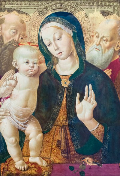 De Maagd en Kind met Twee Heiligen, ca. 1500 door Bernardino Fungai