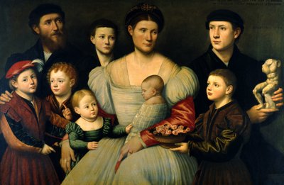Portret van Arrigo Licinio en Zijn Familie door Bernardino Licinio