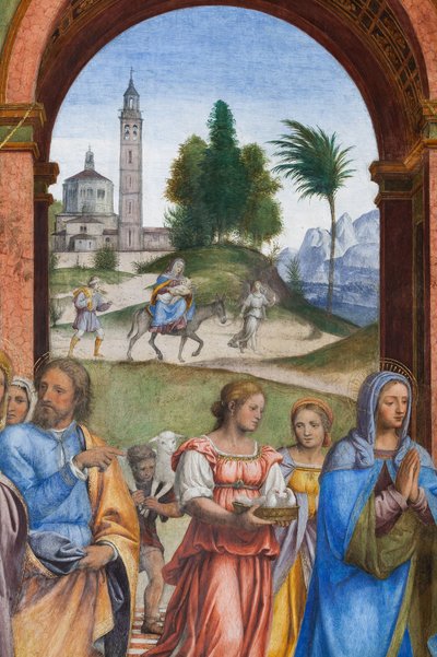 Detail van de Presentatie van Jezus in de Tempel door Bernardino Luini