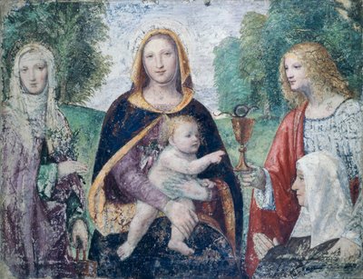 Madonna en Kind met Heiligen door Bernardino Luini