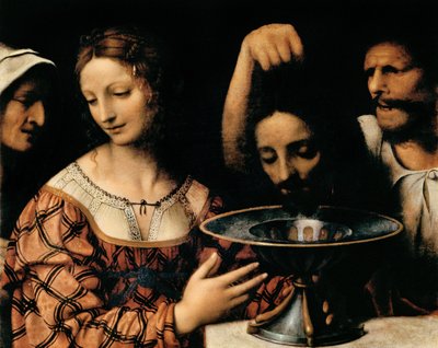 De Beul Presenteert het Hoofd van Johannes de Doper aan Herodes door Bernardino Luini