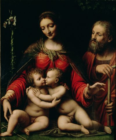 De Heilige Familie met de jonge Sint Jan door Bernardino Luini