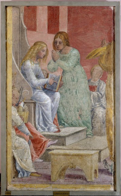 De kindertijd van de Maagd Maria in de tempel door Bernardino Luini